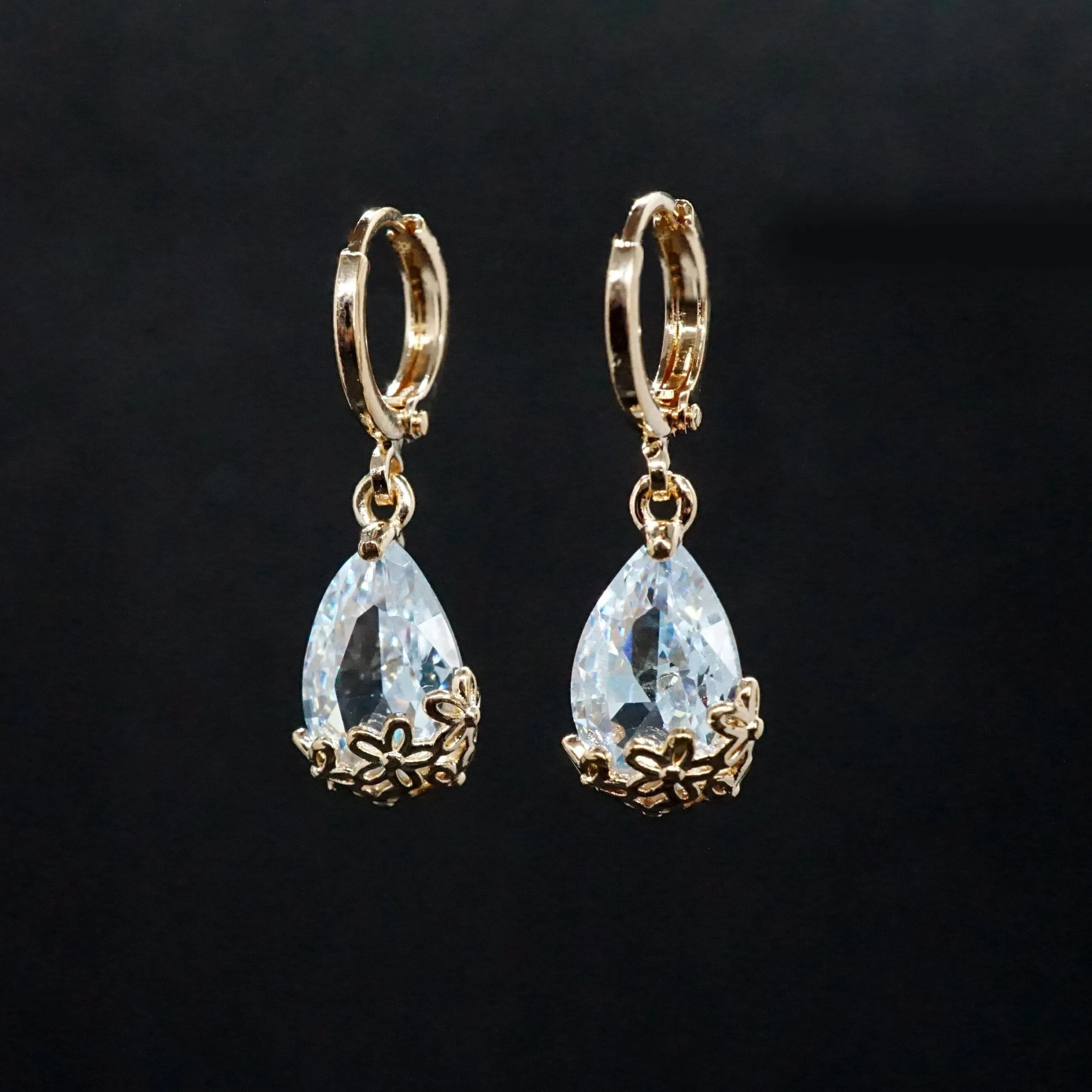 Carmen X - Crystal Drop Rose Gold Earrings