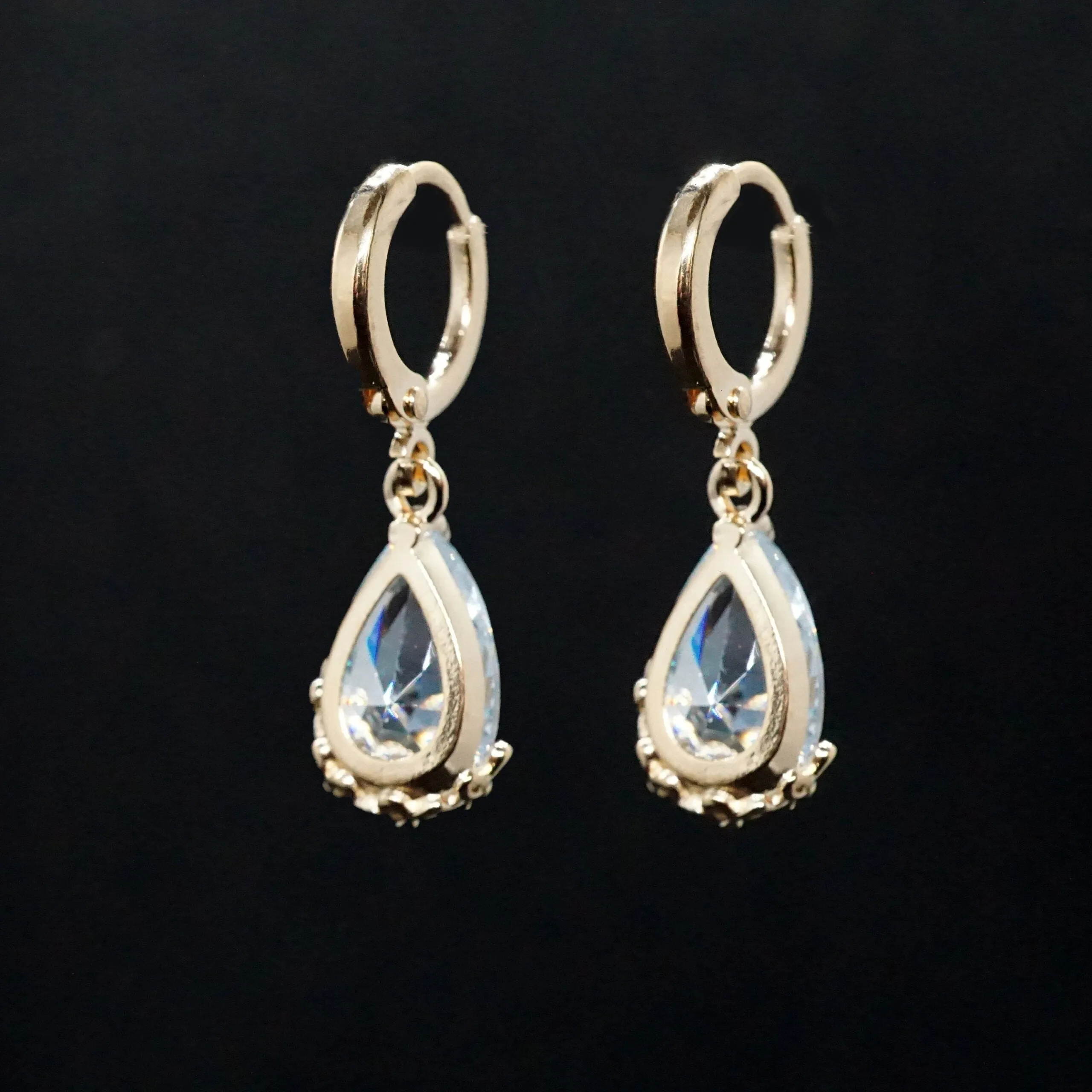 Carmen X - Crystal Drop Rose Gold Earrings