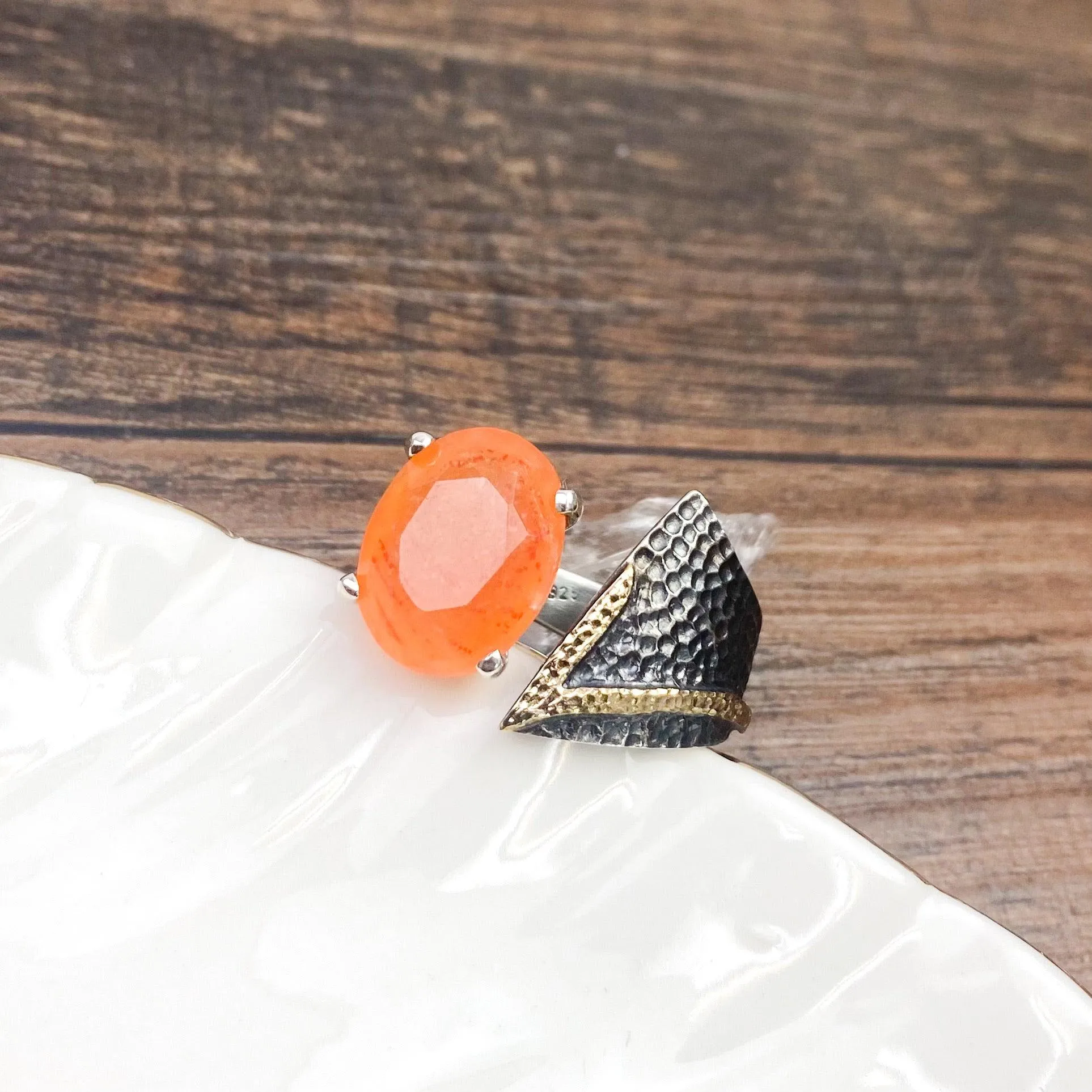 Carnelian Adjustable Statement Ring