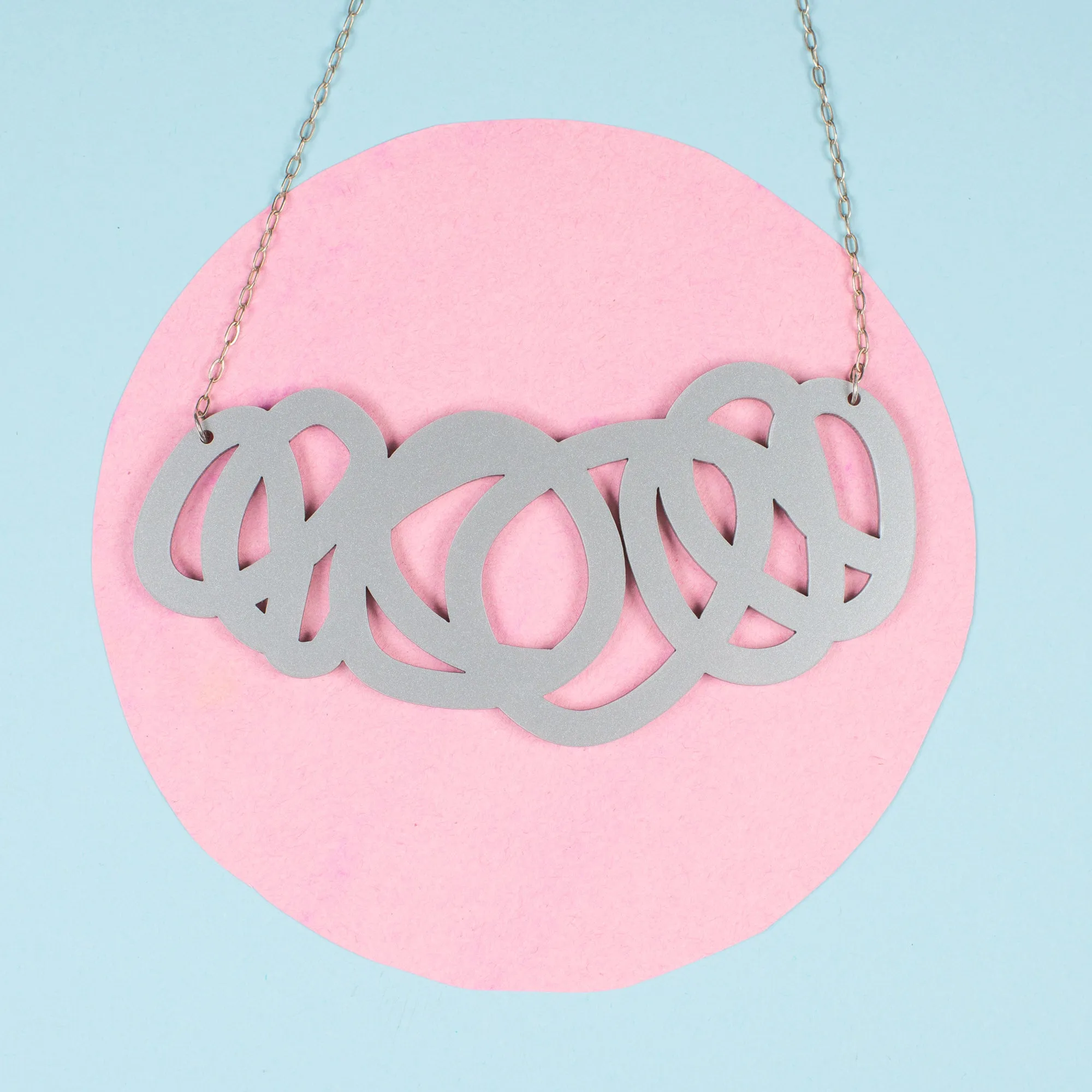 Chunky Silver Statement Necklace - Fat Cap