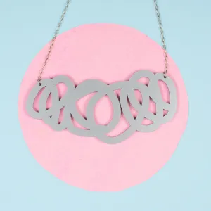 Chunky Silver Statement Necklace - Fat Cap