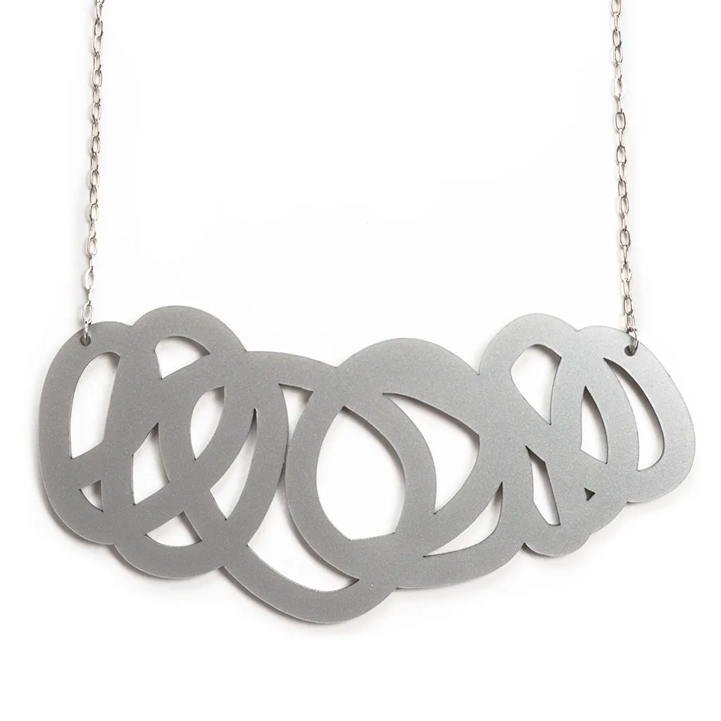 Chunky Silver Statement Necklace - Fat Cap