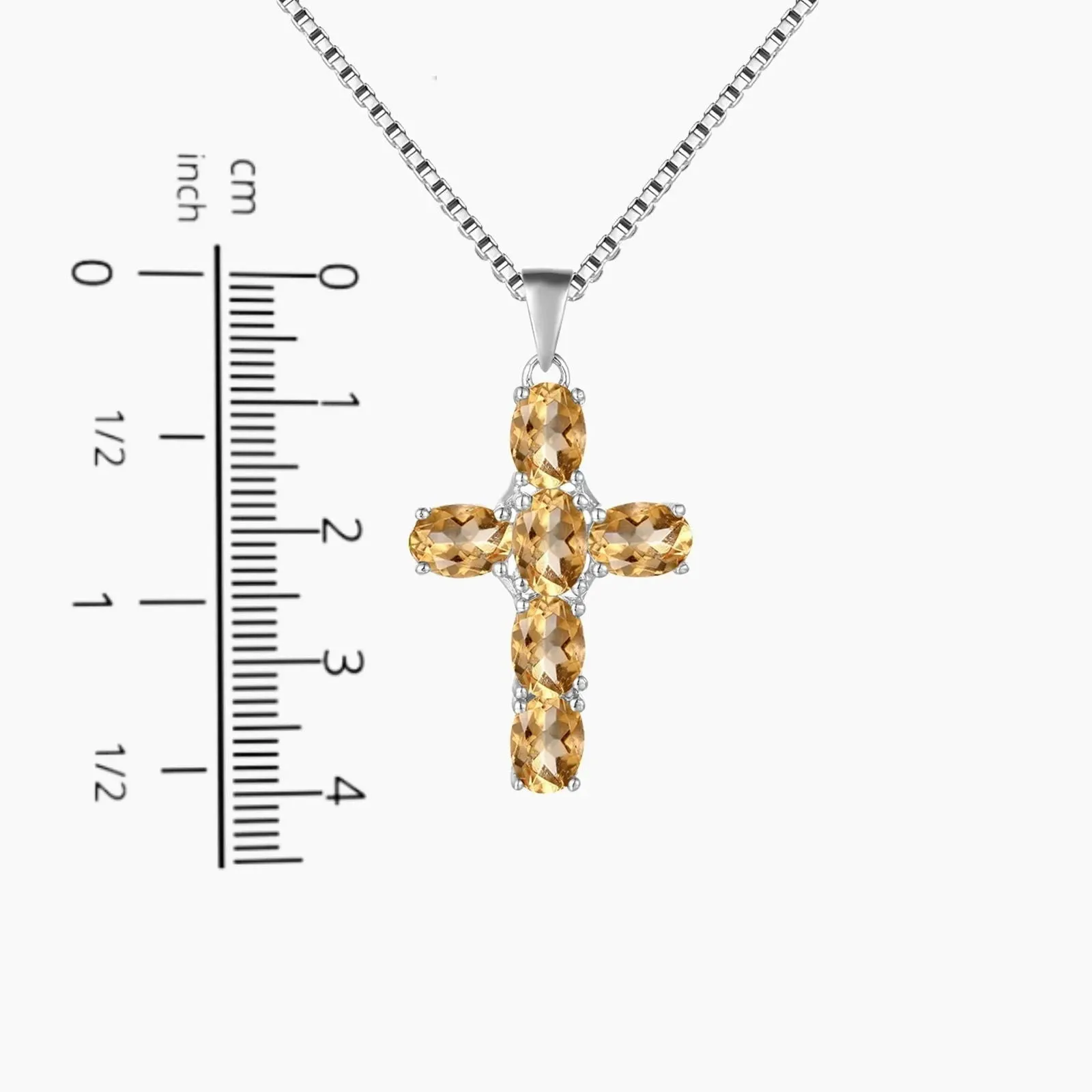 Citrine Cross Necklace in 925 Sterling Silver | Irosk Australia ®