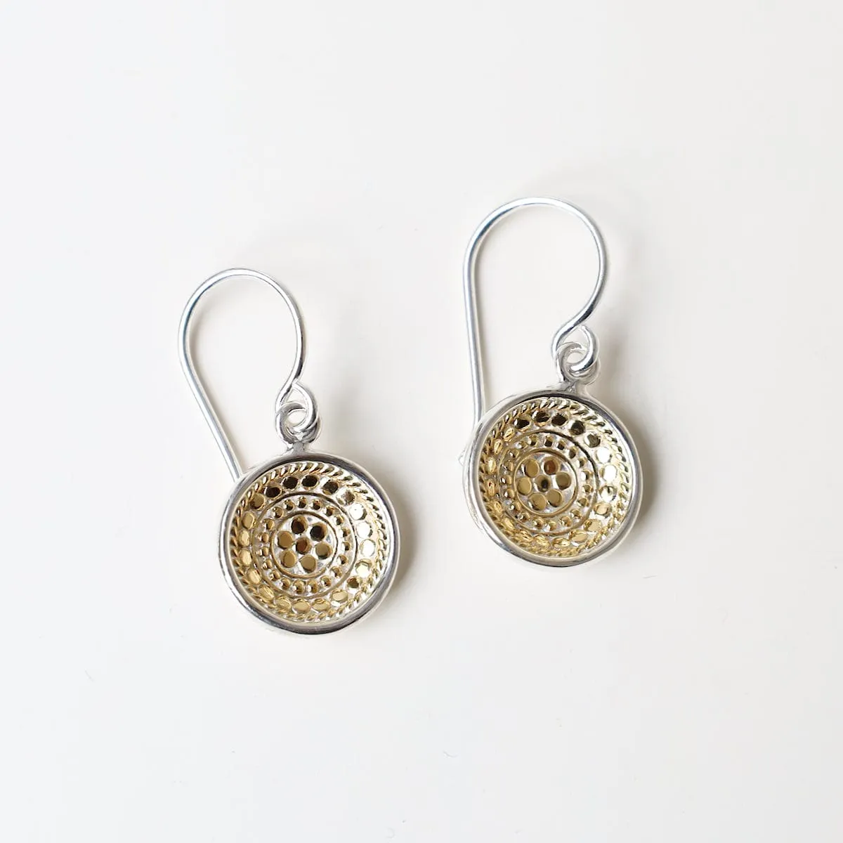 Classic Dish Drop Earrings - Gold & Silver