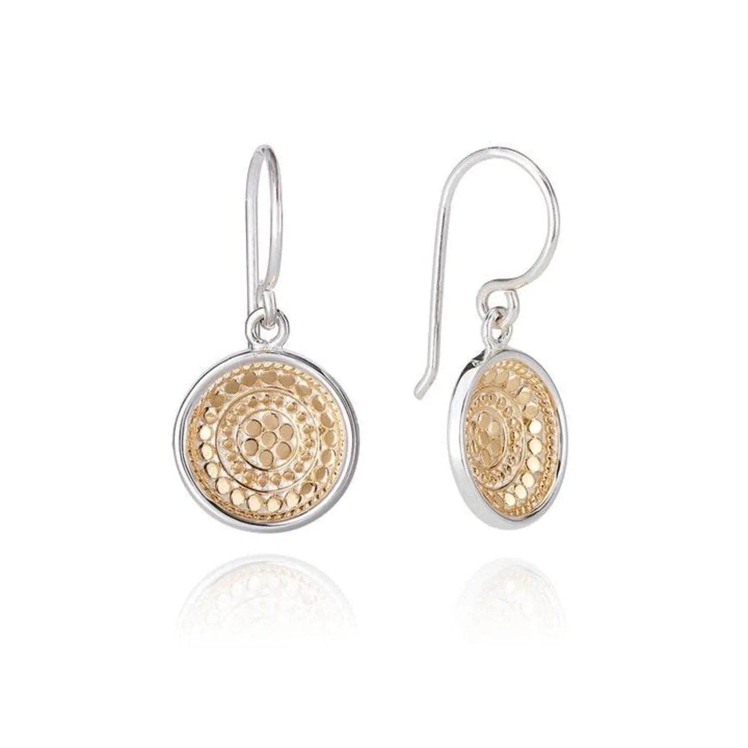 Classic Dish Drop Earrings - Gold & Silver