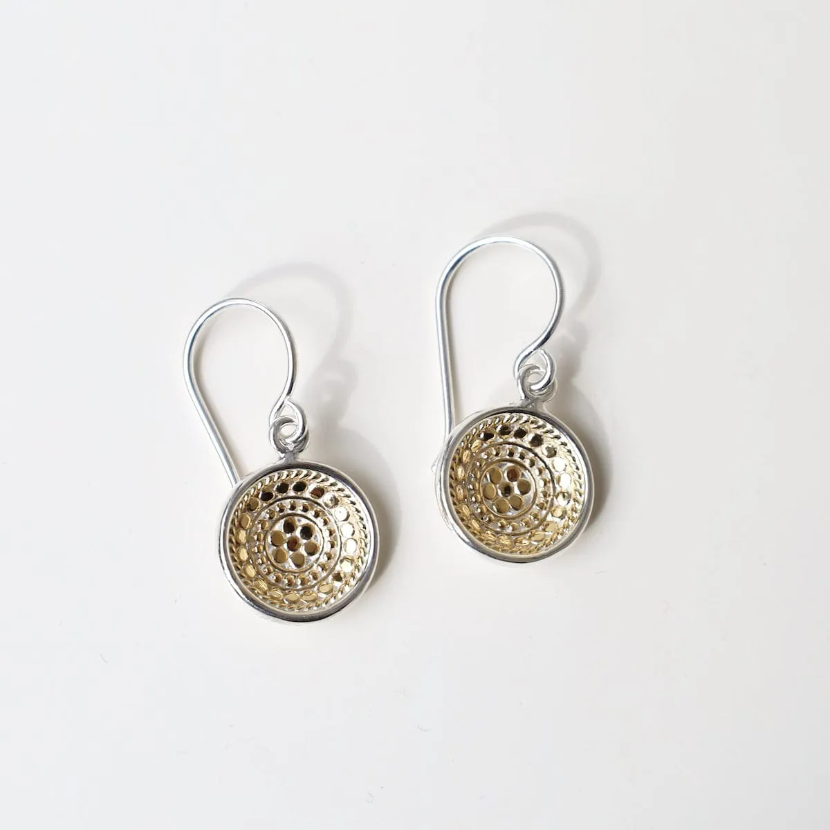 Classic Dish Drop Earrings - Gold & Silver