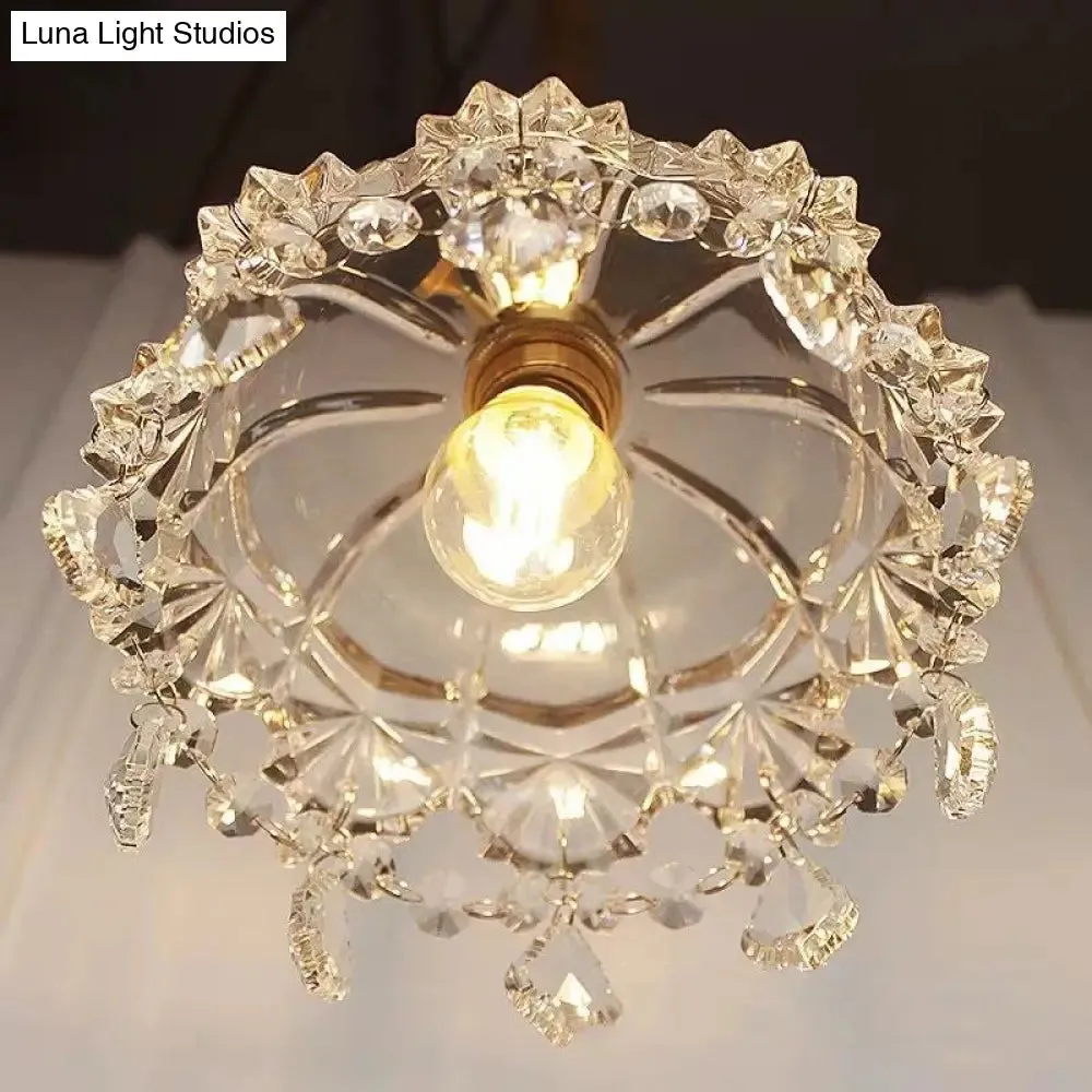 Contemporary Gold Glass Flower Pendant Ceiling Light - Elegant Suspended Lighting Fixture