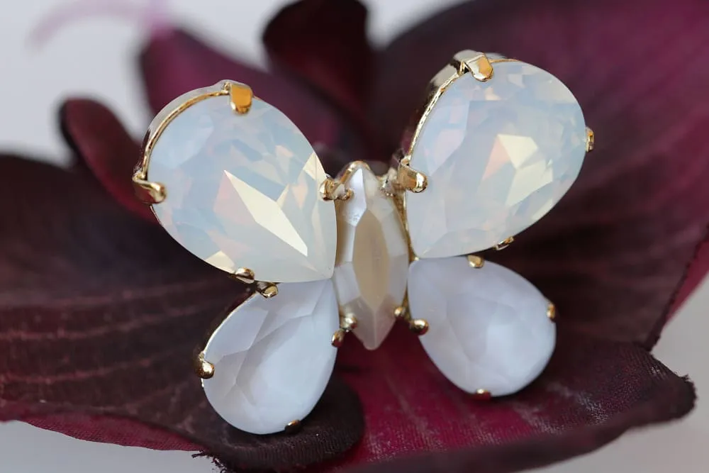 CRYSTAL BUTTERFLY RING