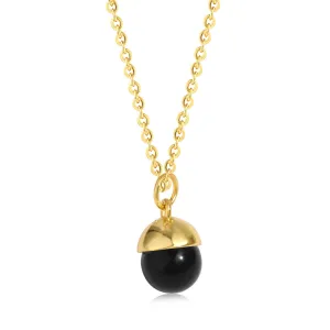 Dainty Black Onyx Charm Necklace