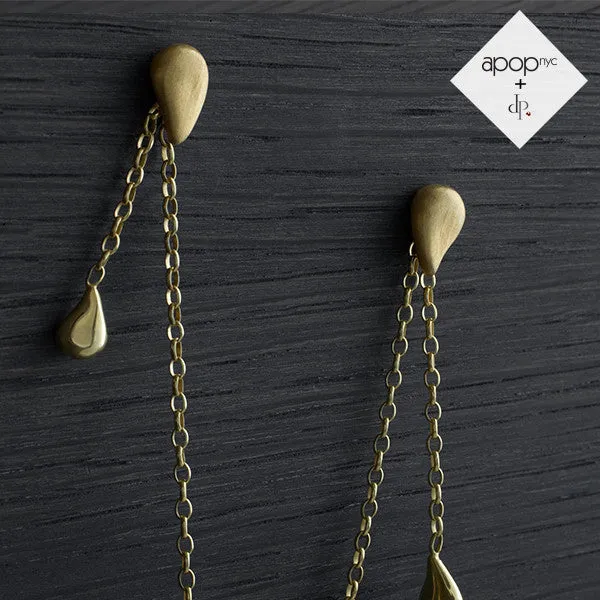 Daphne P. Matte Rosy Teardrop Chain Earrings