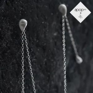 Daphne P. Matte Rosy Teardrop Chain Earrings