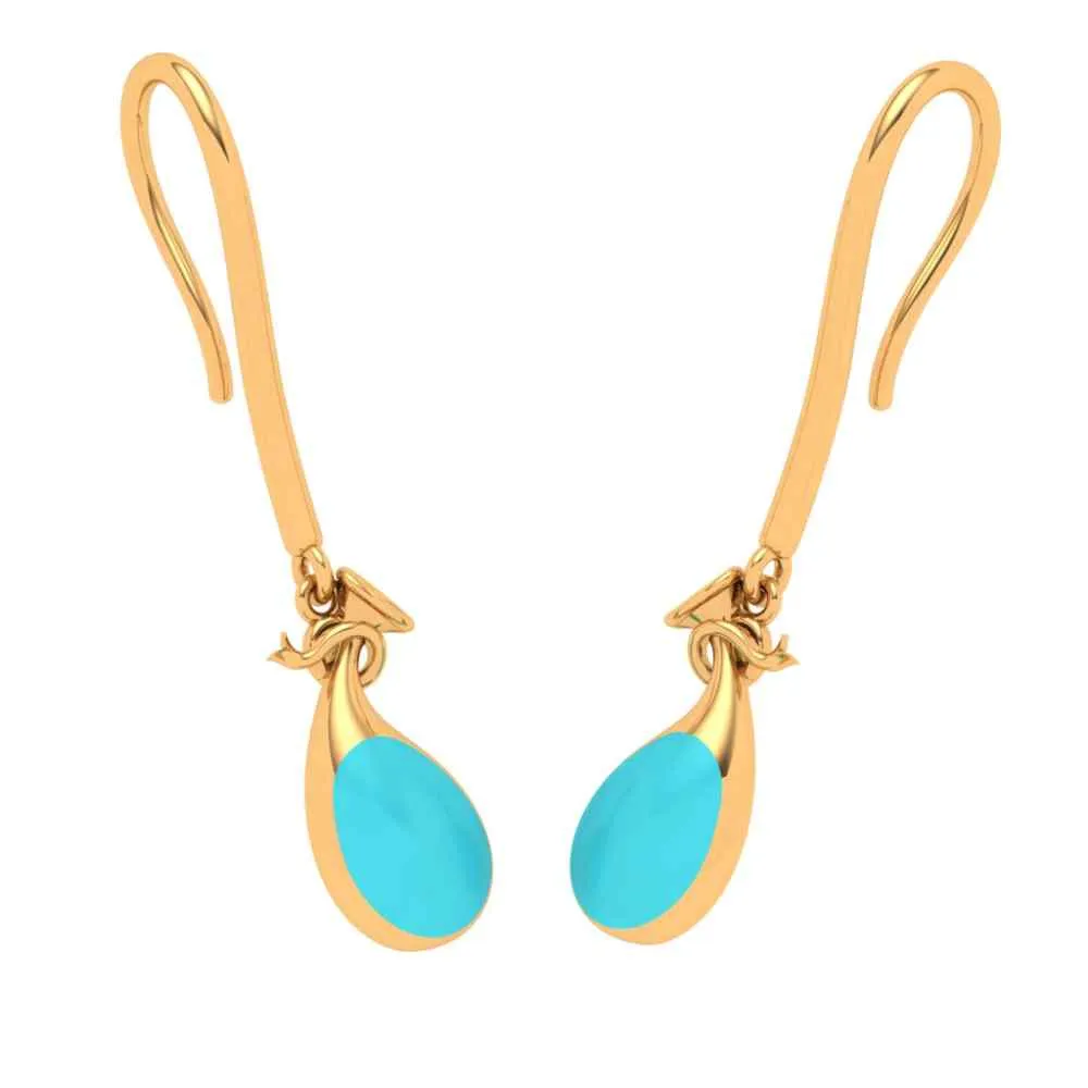 Delectable Hook Type Gold Drop Earrings