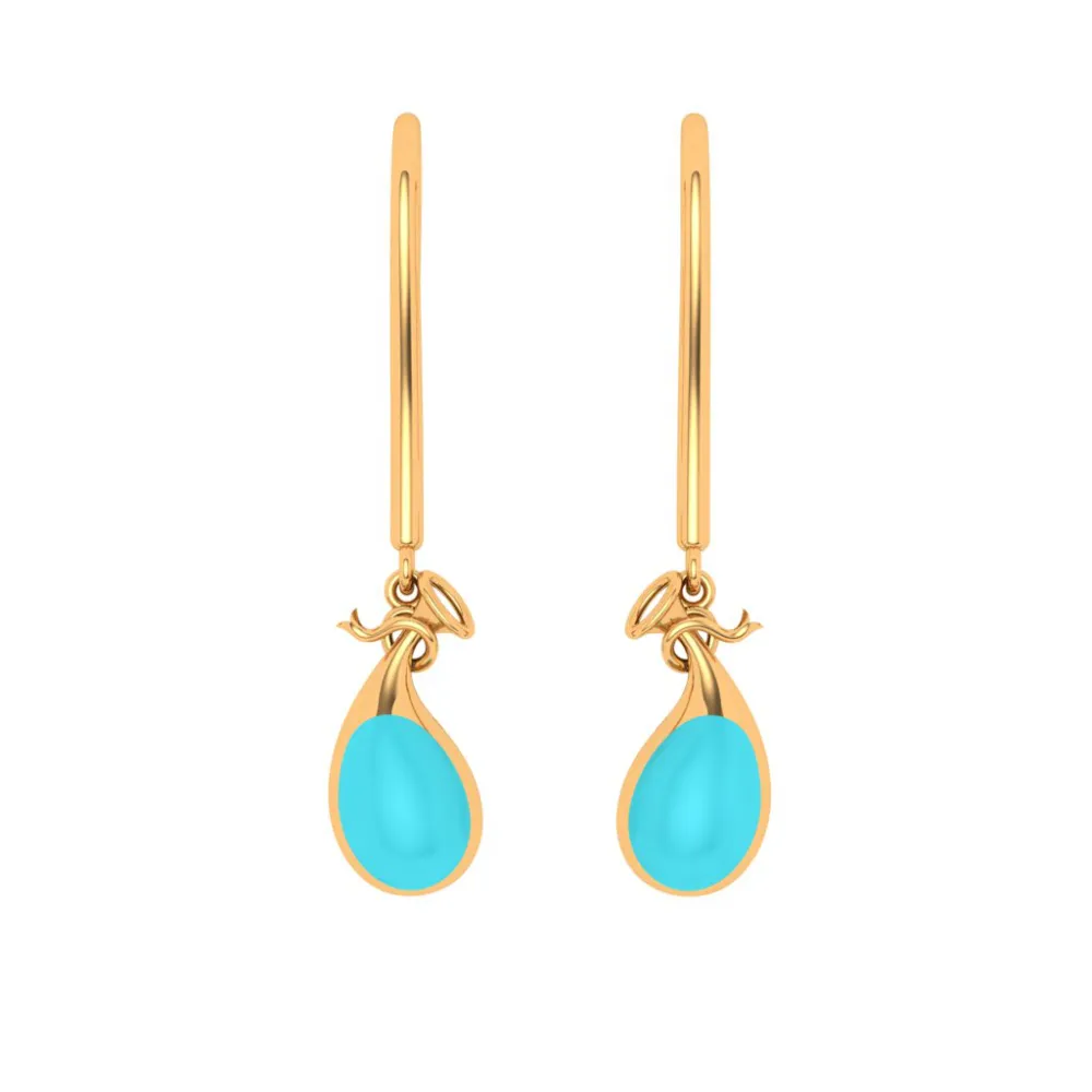 Delectable Hook Type Gold Drop Earrings