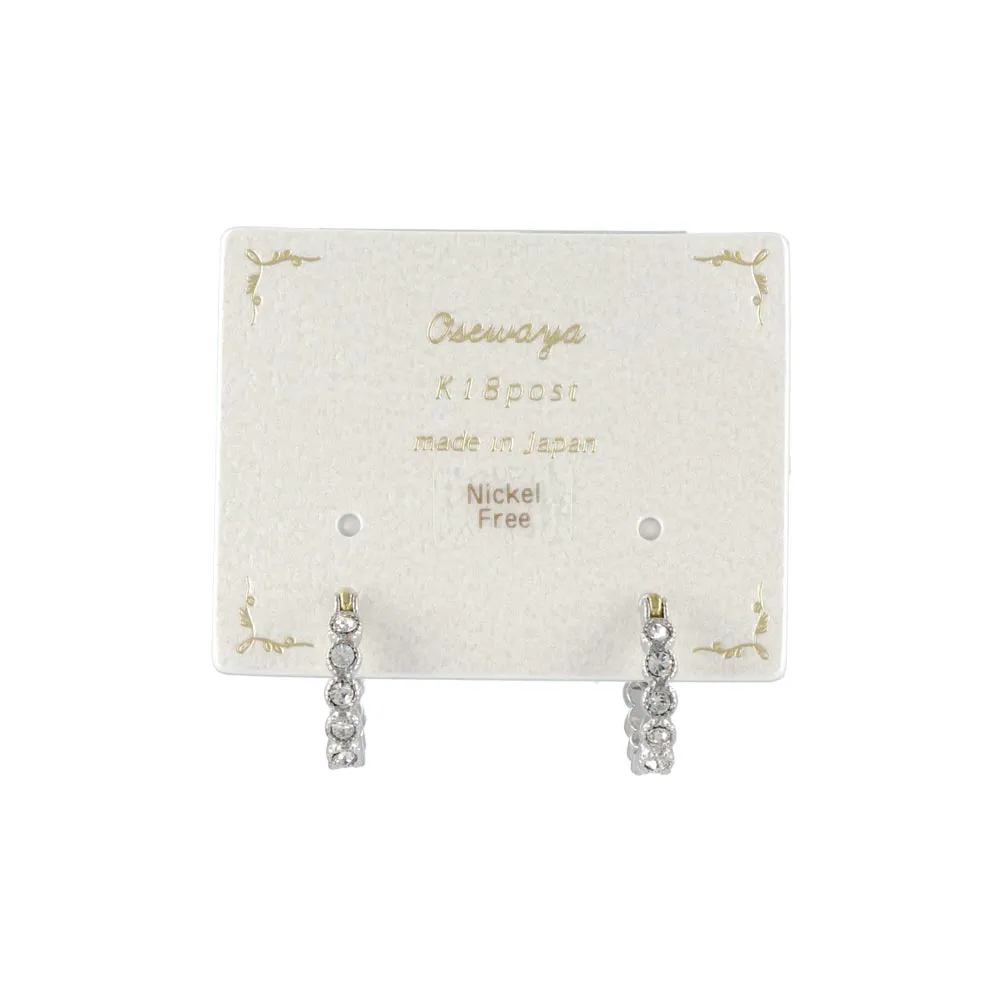 Diamante Hoop 18K Gold Post Earrings