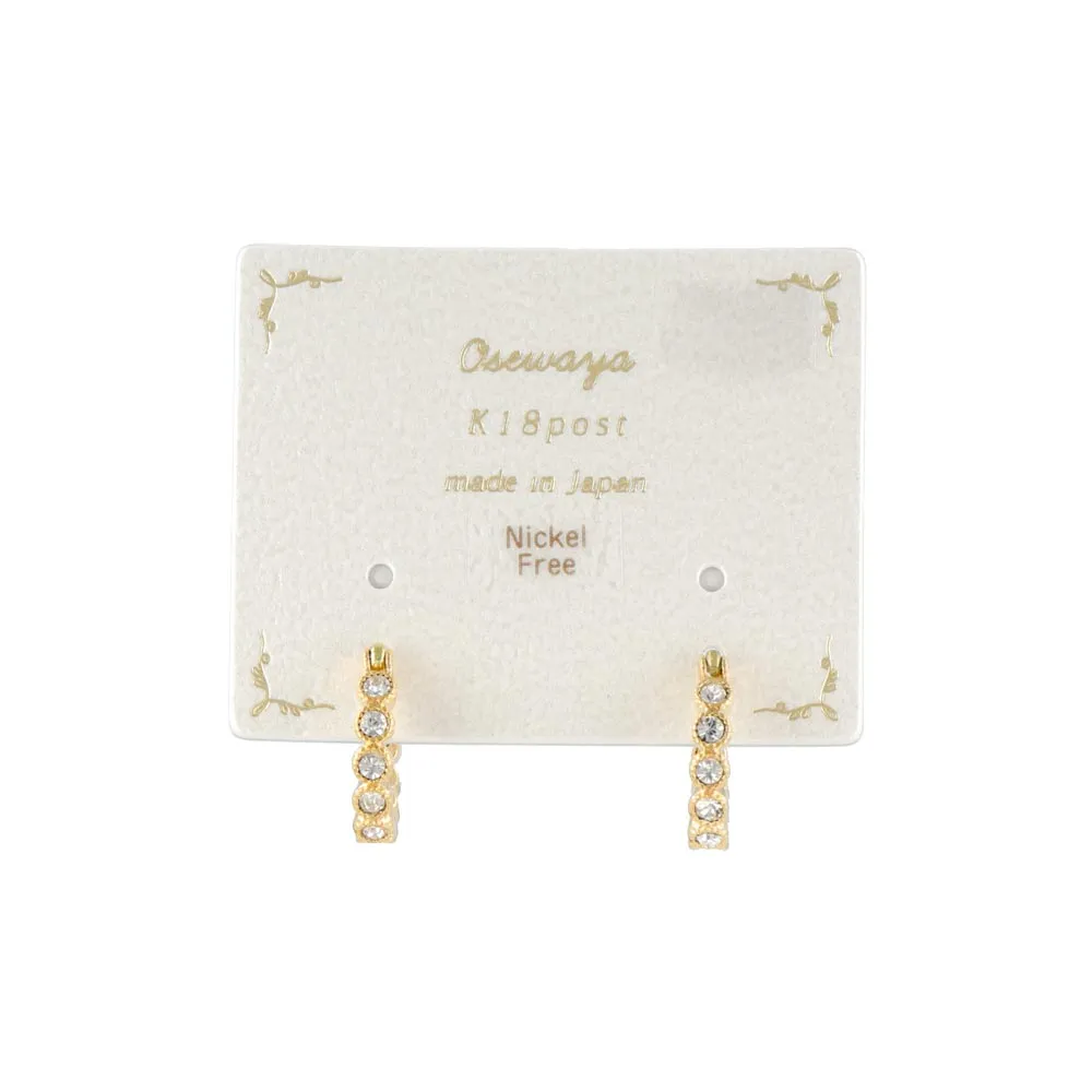 Diamante Hoop 18K Gold Post Earrings