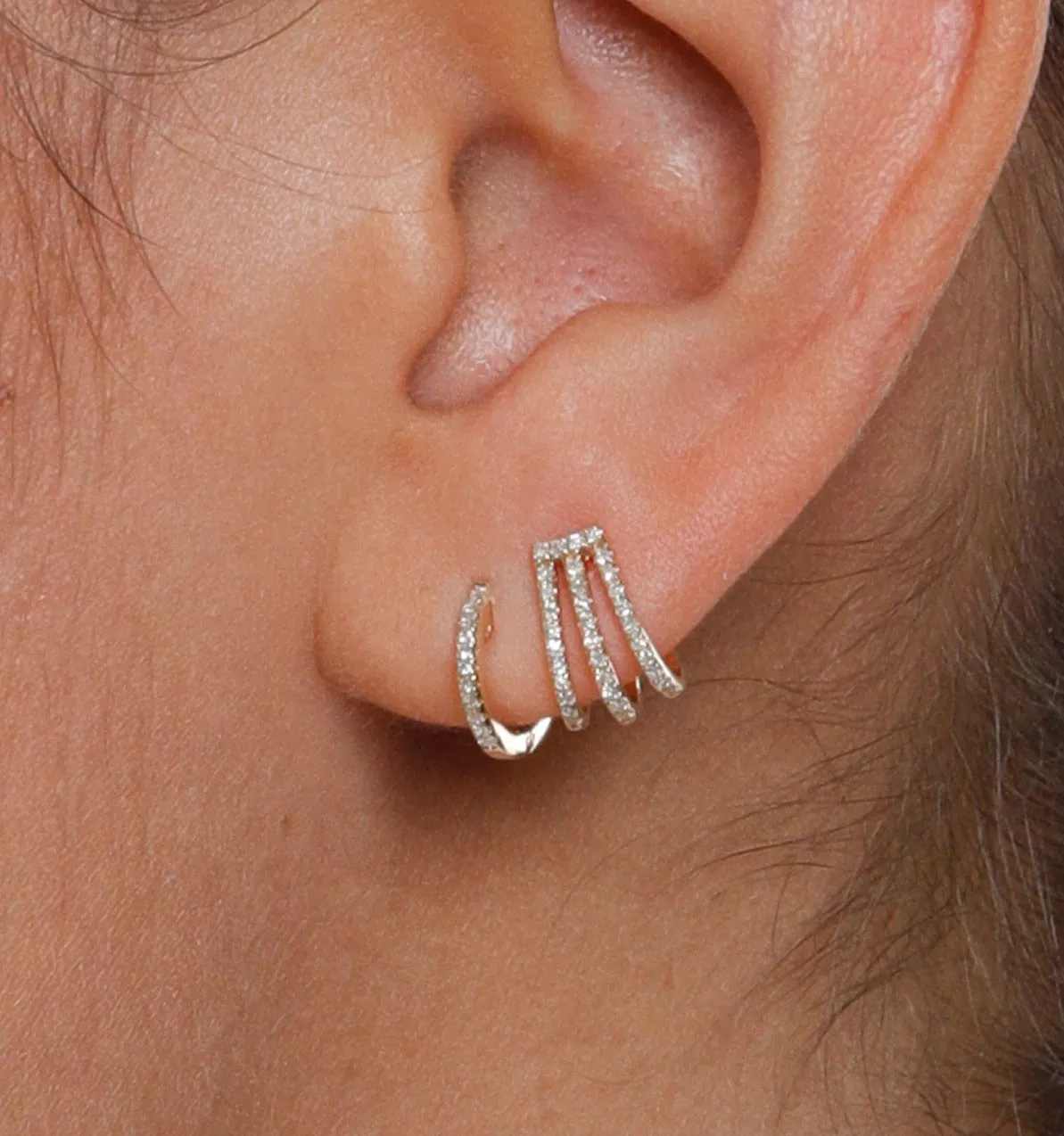 Diamond Gold Hoop Earrings