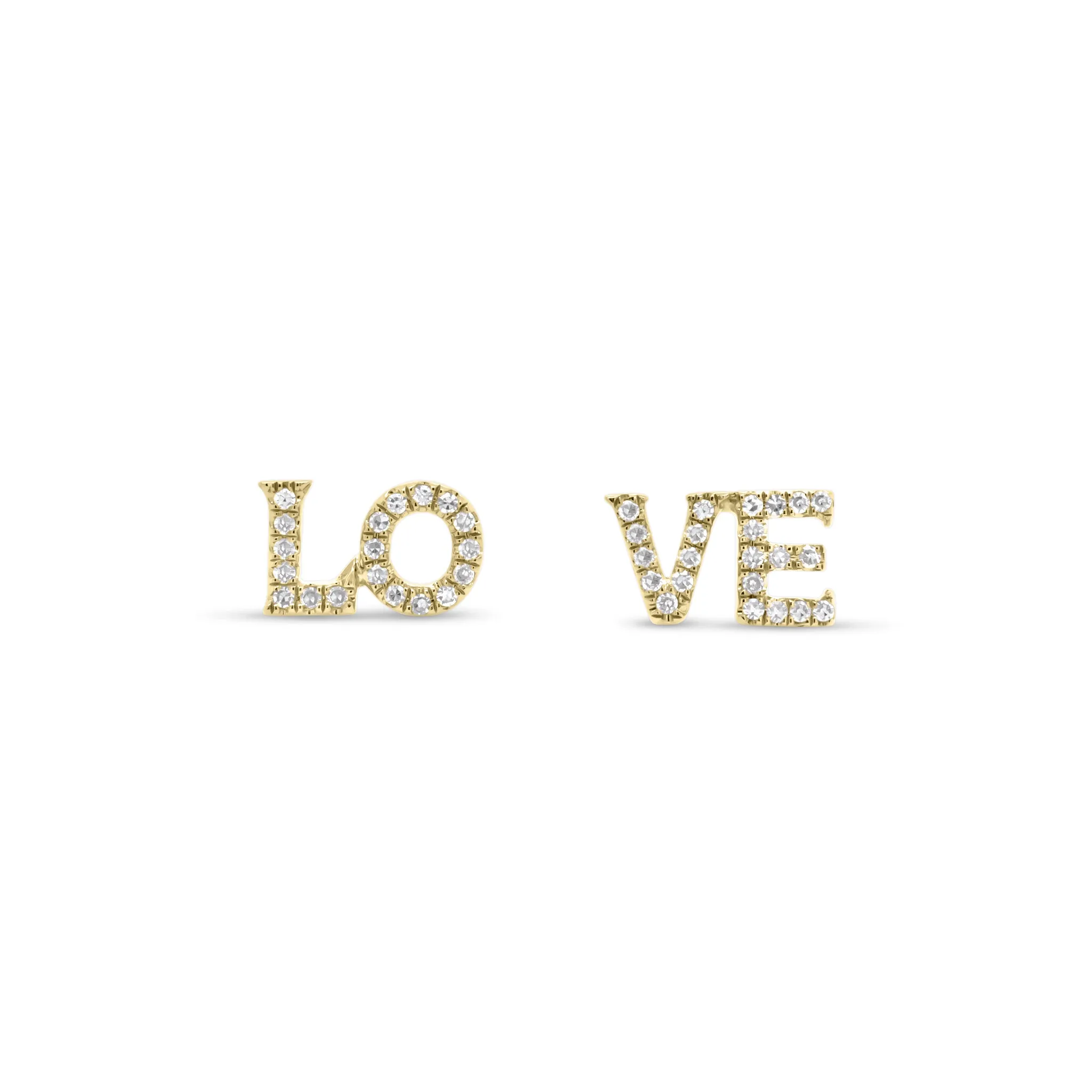 Diamond “LOVE” Stud Earrings