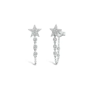 Diamond Star Chain Link Earrings