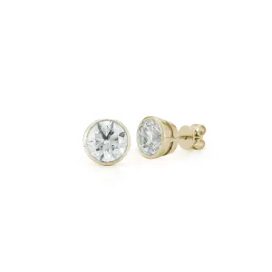 DRD Round Bezel Set Solitaire Studs 3.00 Ct. Total Weight