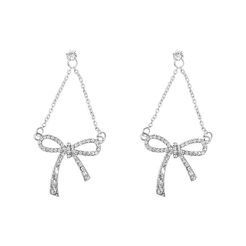 Drop a Bow On It Zircon Earrings