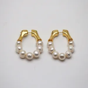 Eternity Pearl Hoop Earrings