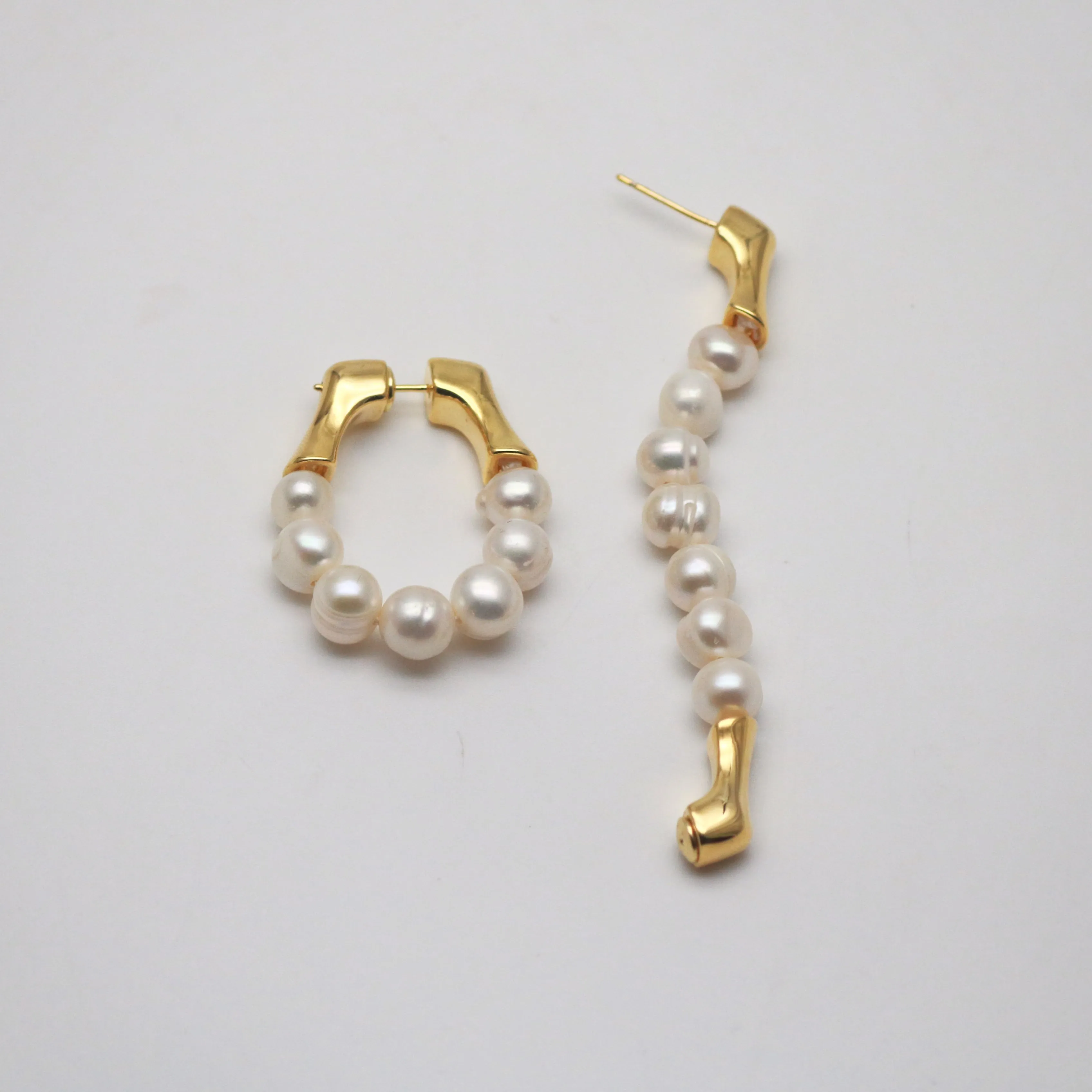 Eternity Pearl Hoop Earrings