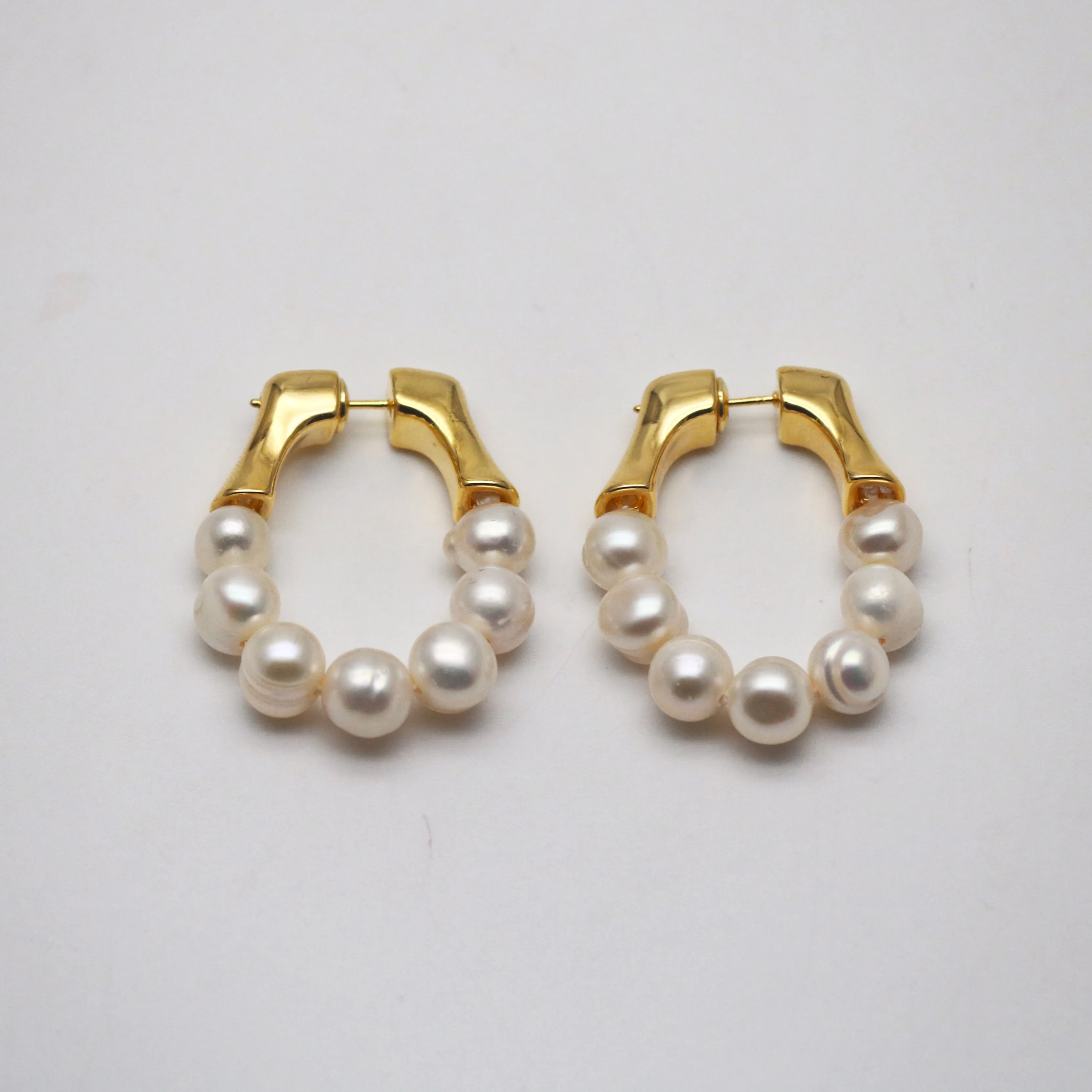 Eternity Pearl Hoop Earrings