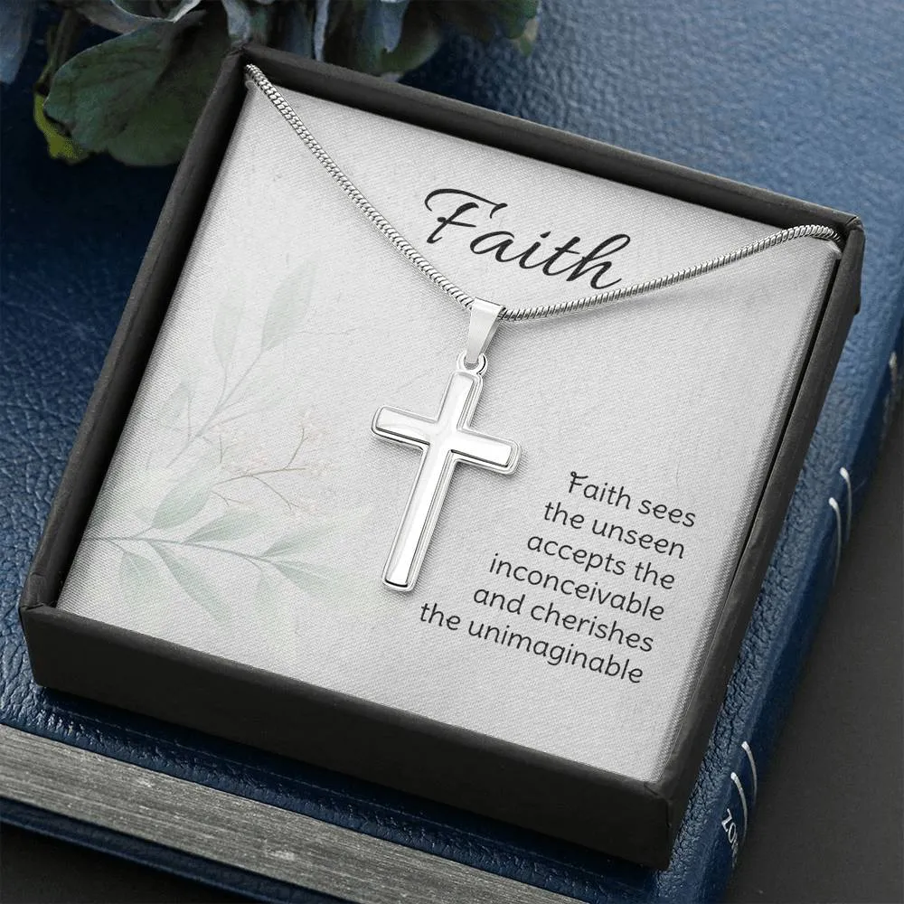 Faith Sees The Unseen Cross Necklace