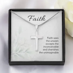 Faith Sees The Unseen Cross Necklace