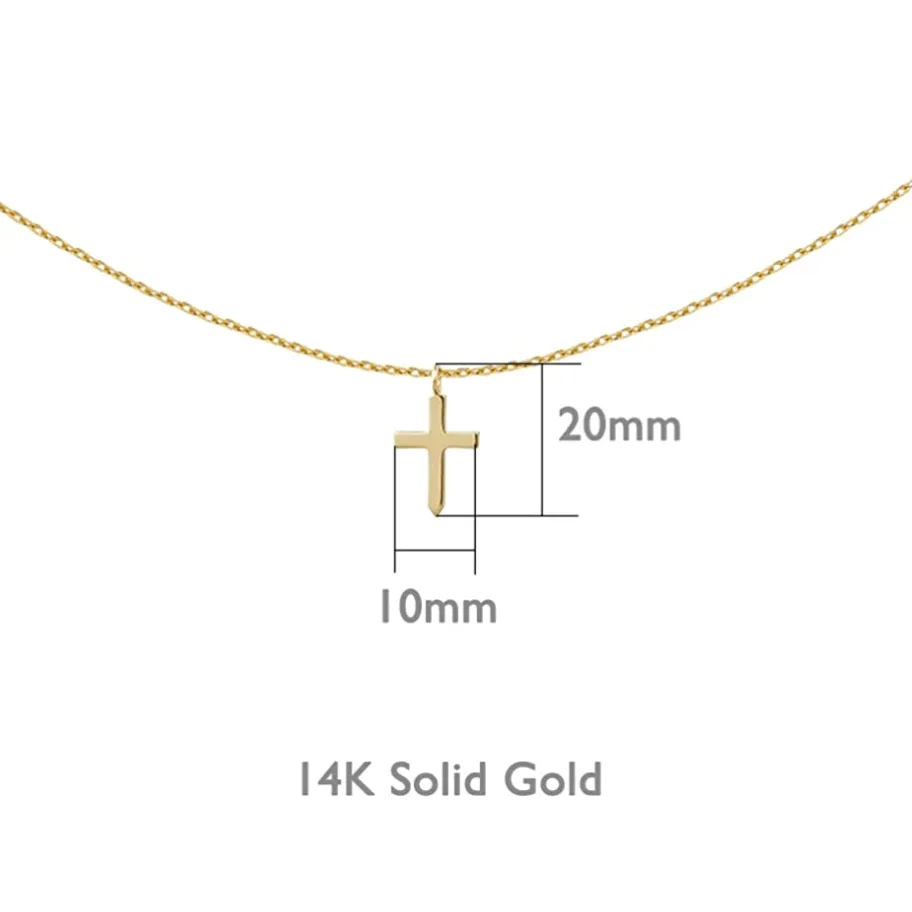 FANCIME Mignon Cross 14K Yellow Gold Necklace