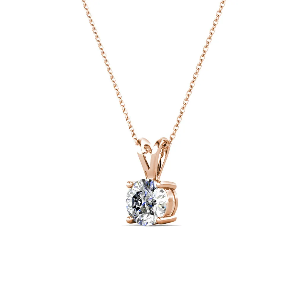 Faye 18k White Gold Plated Solitaire Necklace with Swarovski Crystal