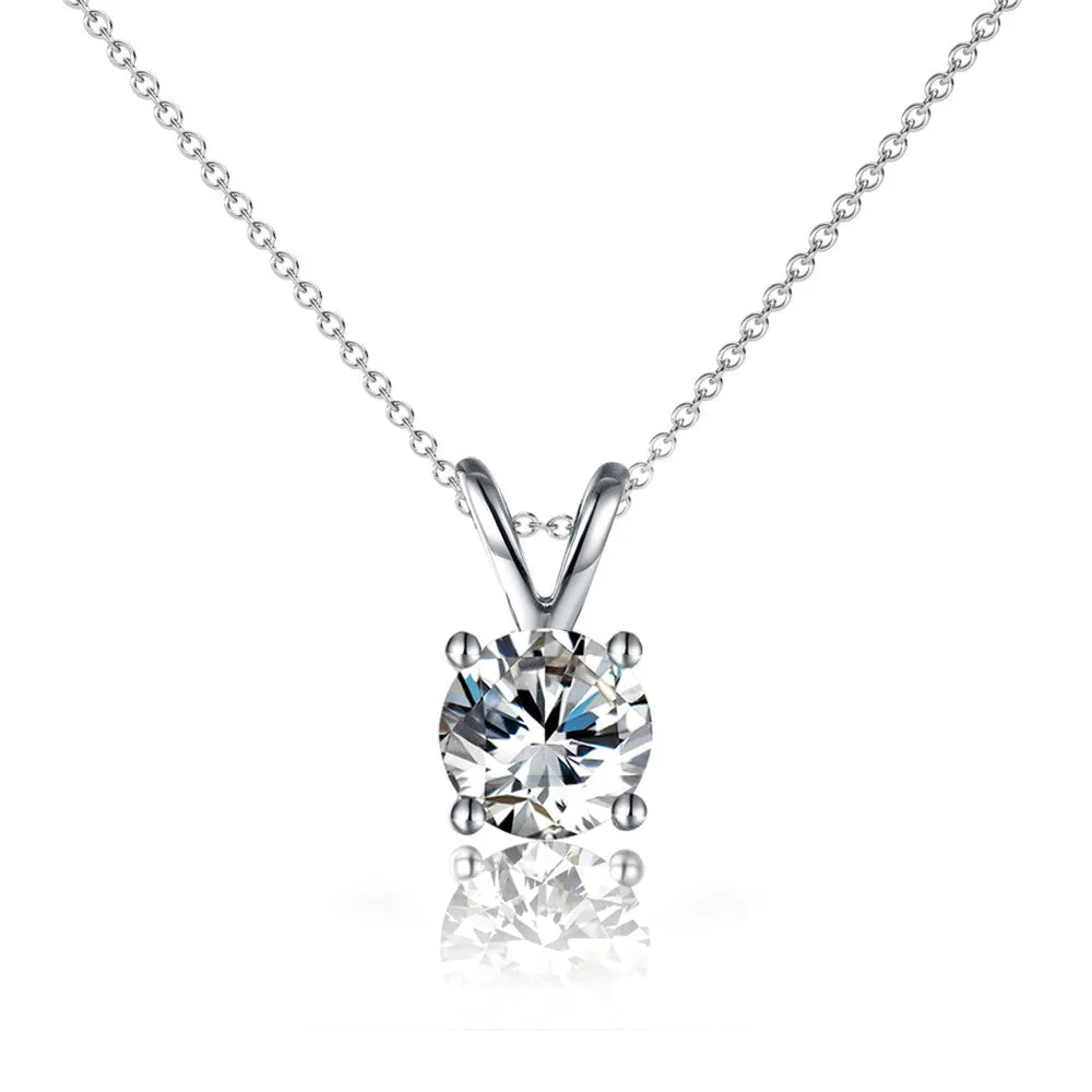 Faye 18k White Gold Plated Solitaire Necklace with Swarovski Crystal