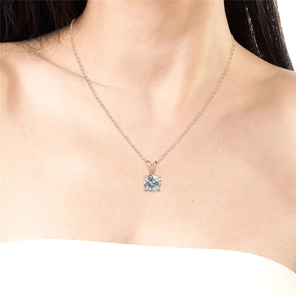 Faye 18k White Gold Plated Solitaire Necklace with Swarovski Crystal