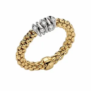 FOPE 18ct Yellow Gold Prima Flex-It 0.07ct Diamond Ring 74608AX_BB_G_XBX