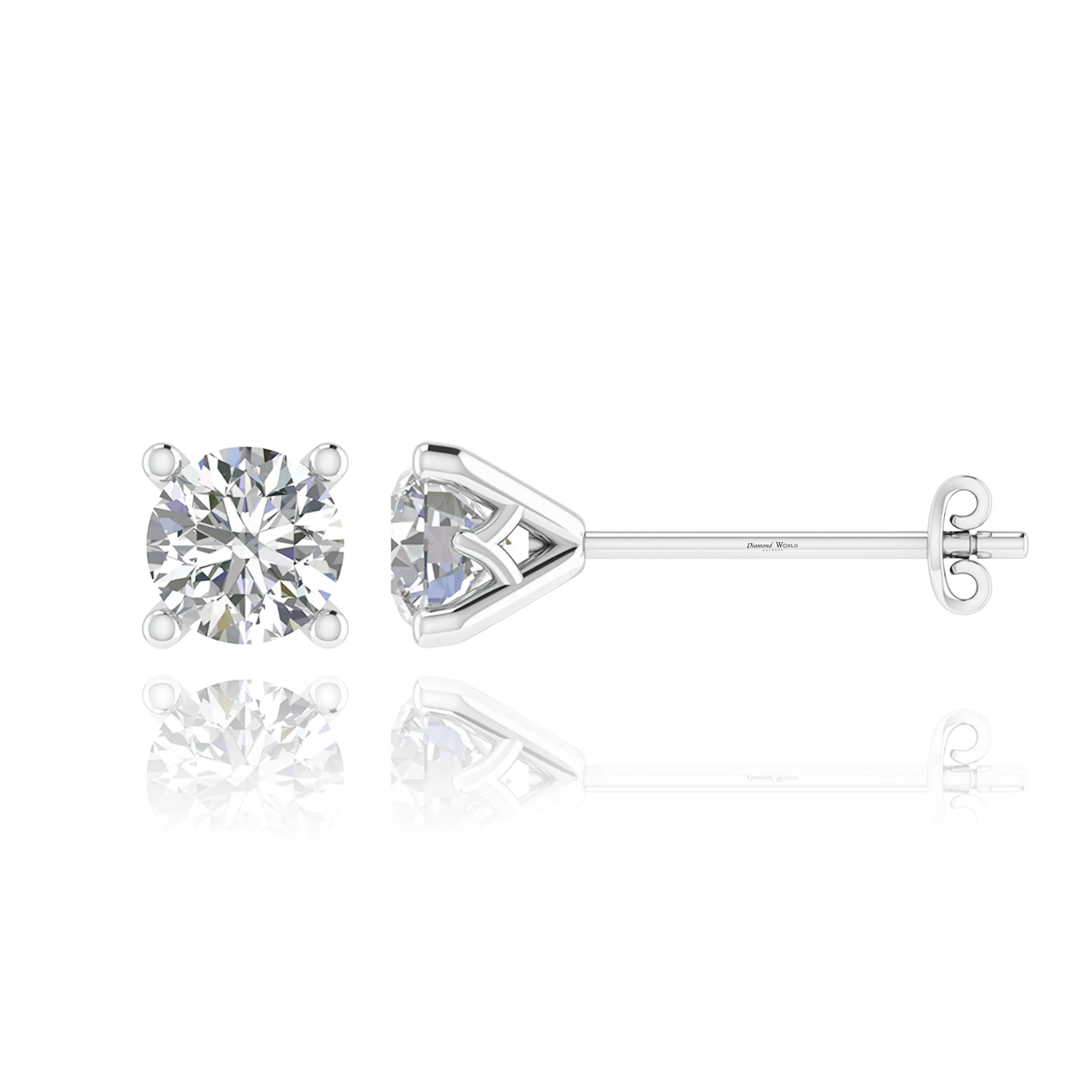 FOUR PRONG STUDS Brilliant Cut Diamonds Earrings