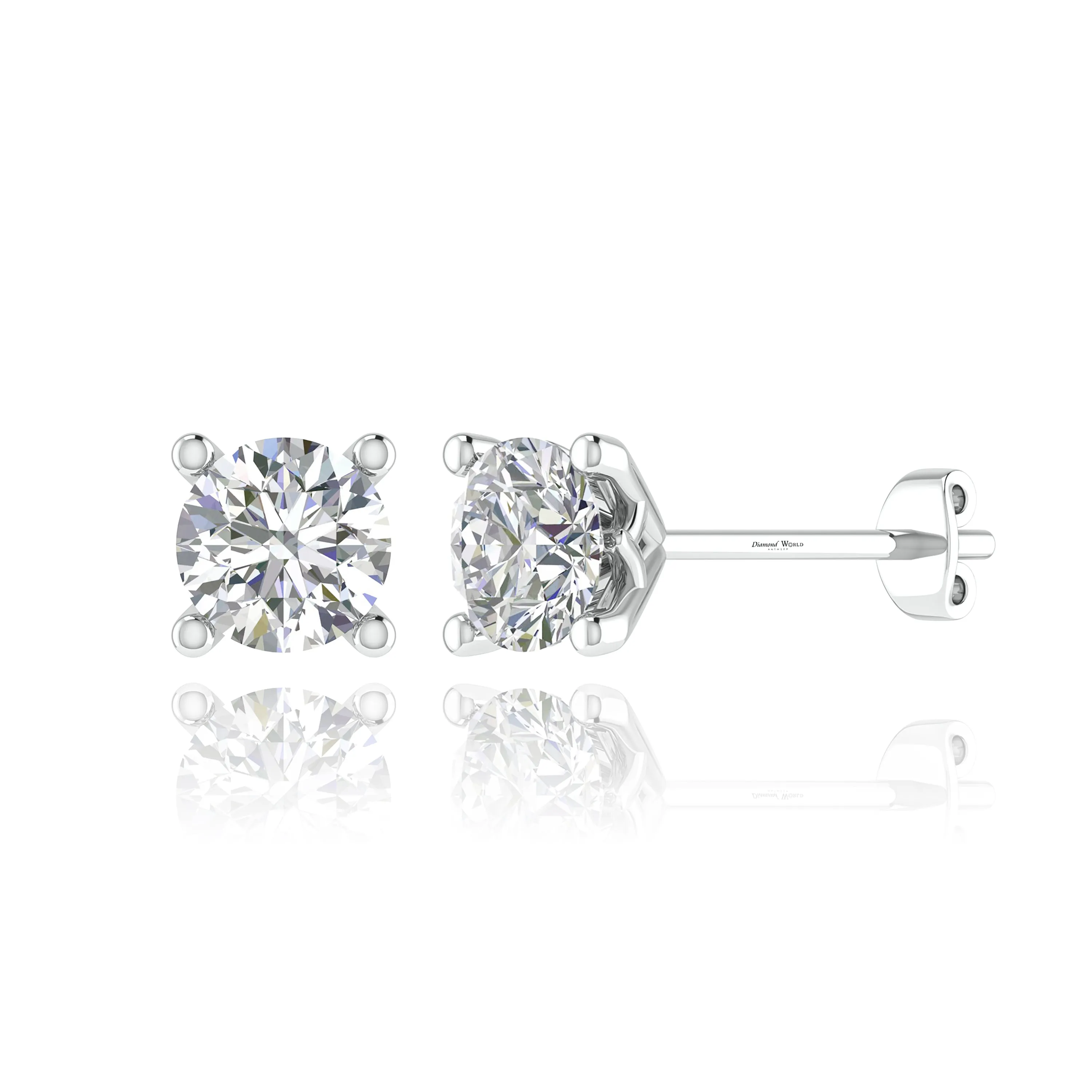 FOUR PRONG STUDS Brilliant Cut Diamonds Earrings