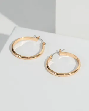 Gold Large Simple Hoop Earrings