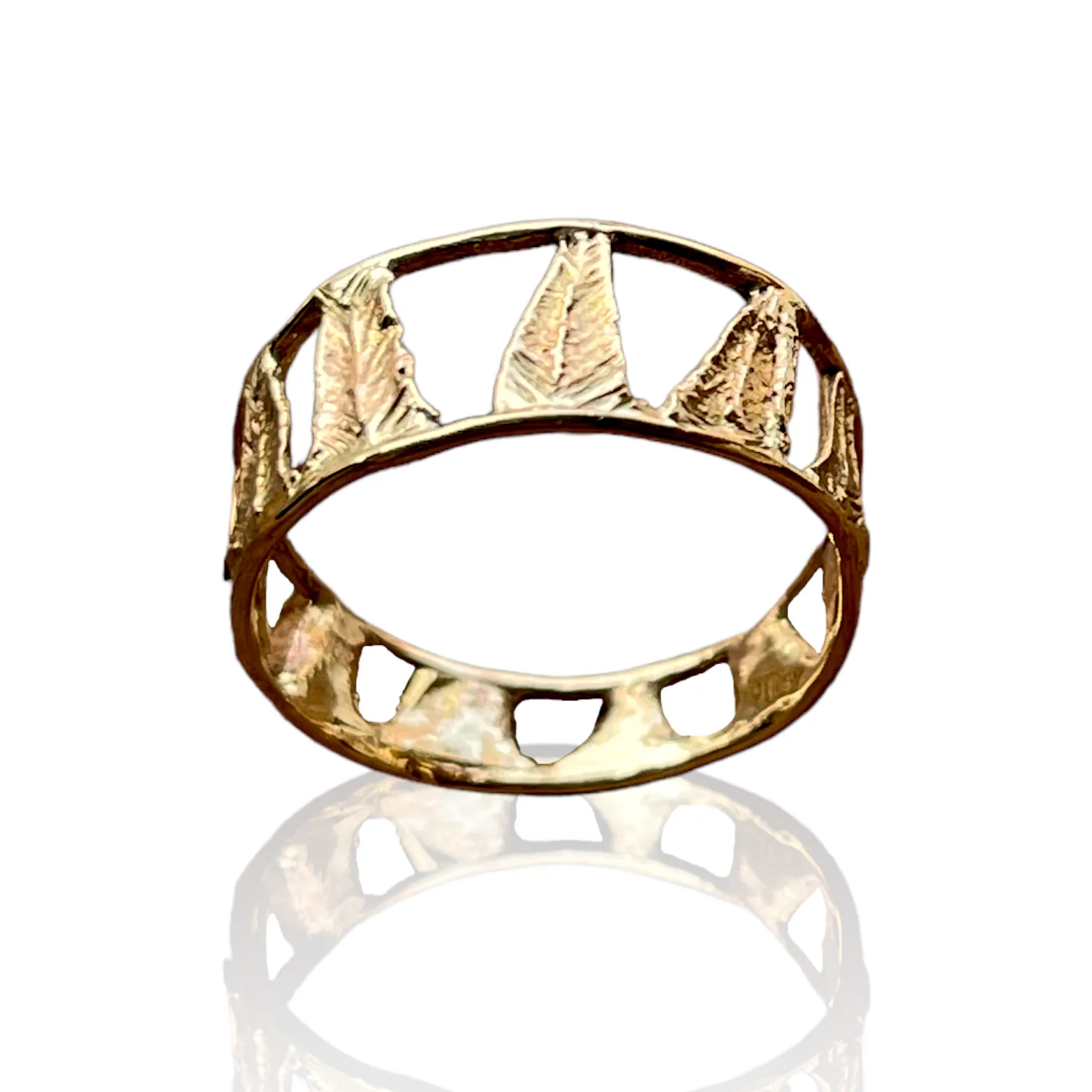 Gold Lopez Fern Crown Ring