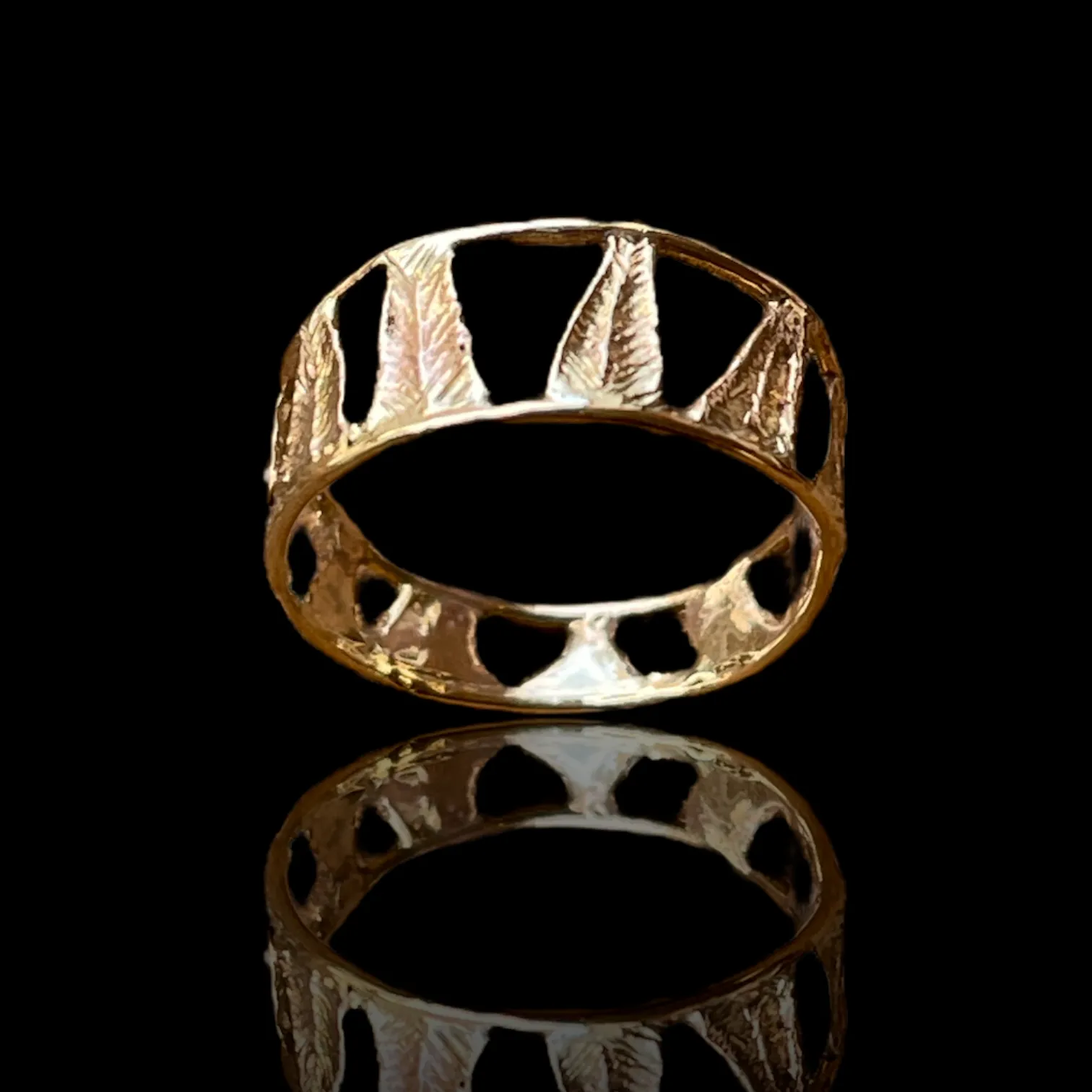 Gold Lopez Fern Crown Ring