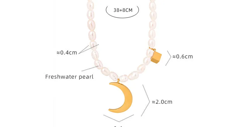 Gold Moon Pendant Necklace