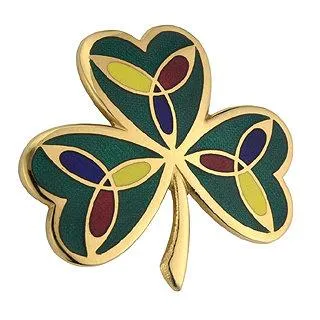 Gold Plated Shamrock Brooch