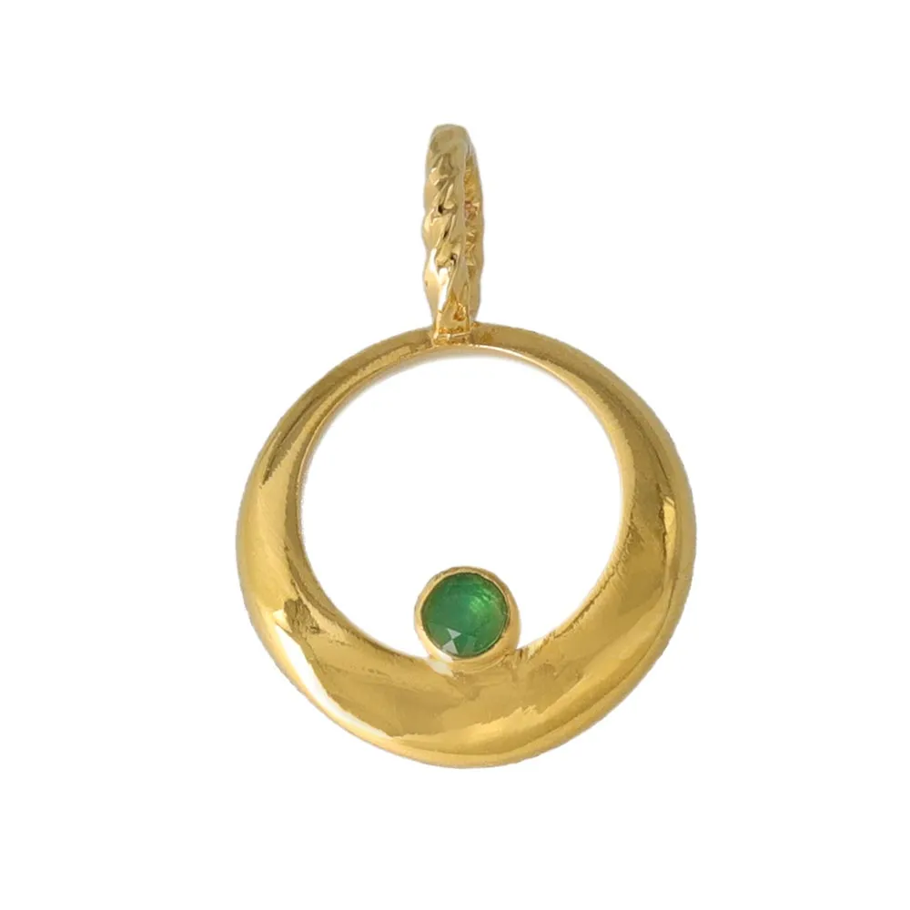 Gold Tone Circle Necklace Charm