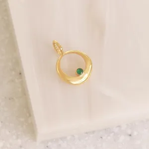 Gold Tone Circle Necklace Charm