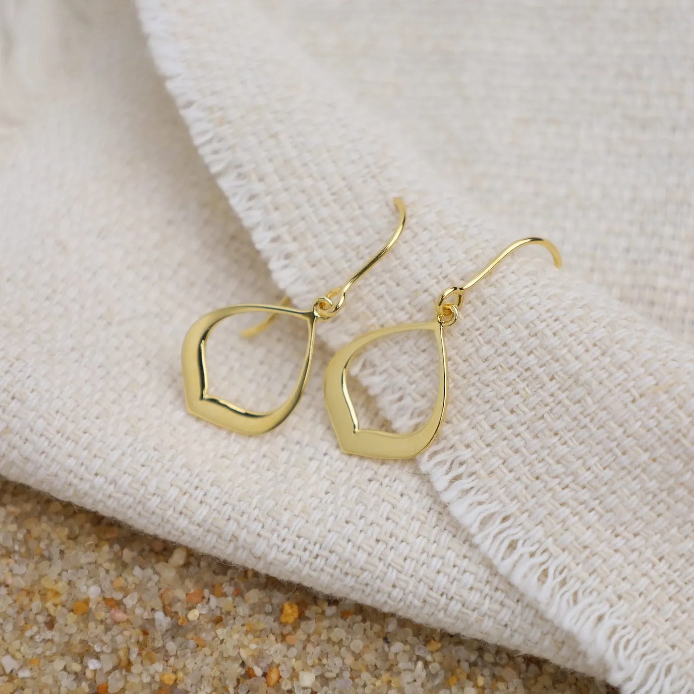 Gold Vermeil Little Open Lotus Earrings