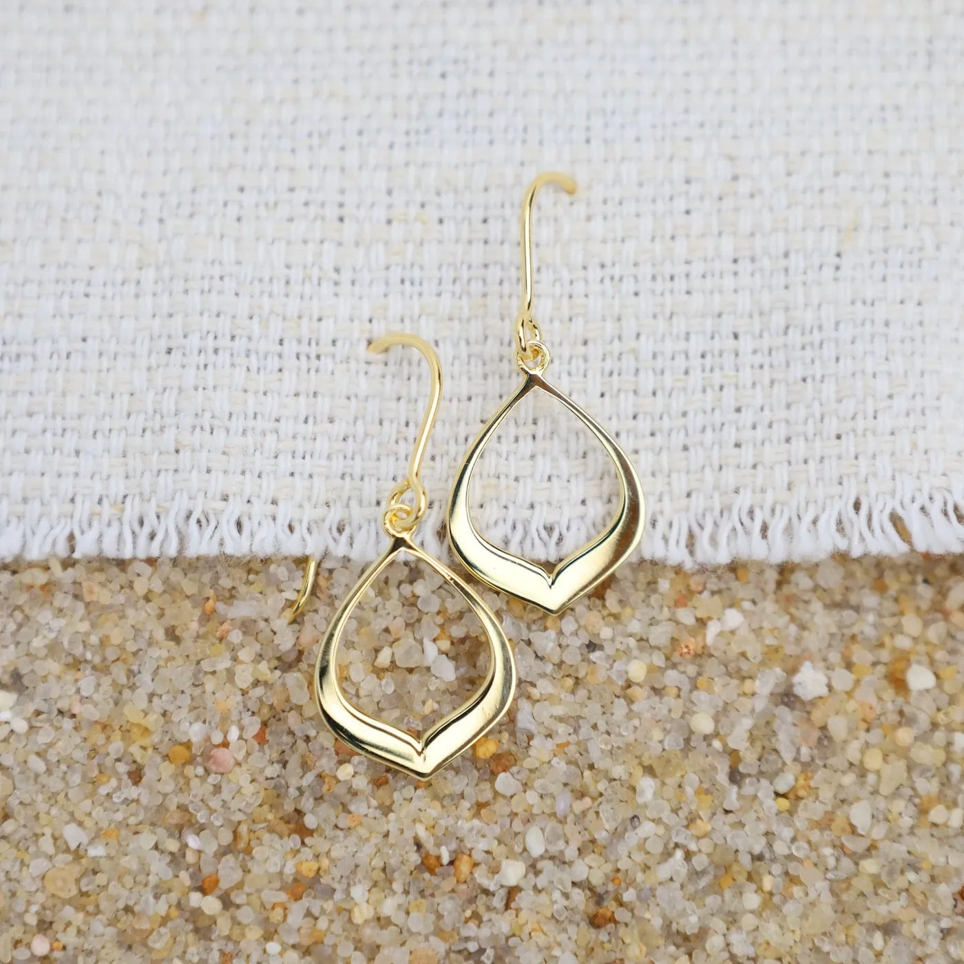 Gold Vermeil Little Open Lotus Earrings