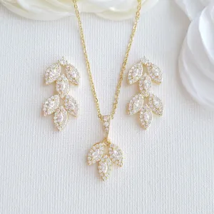 Gold wedding Jewelry Set-Abby