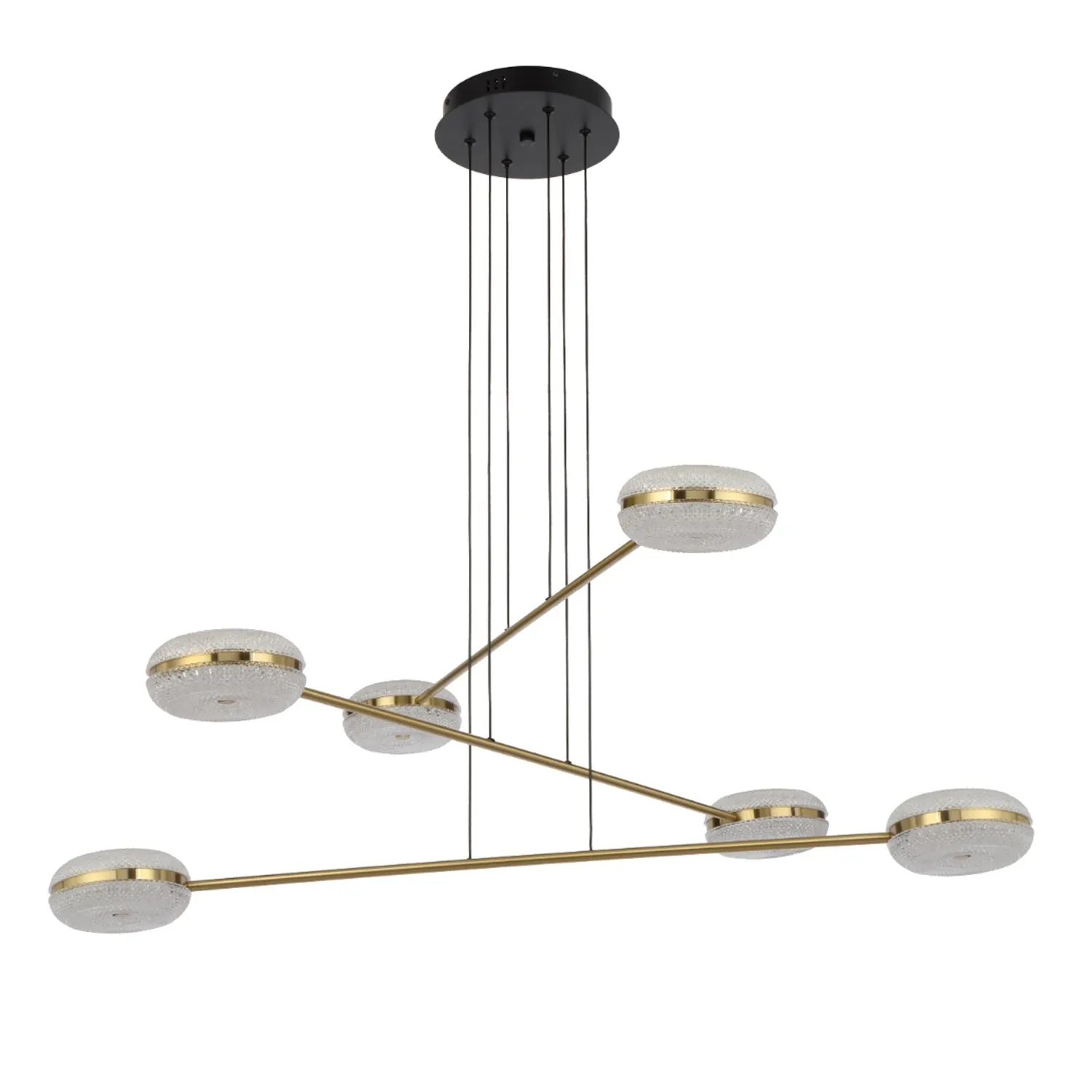 Govan LED Pendant Light 6Lt in Antique Gold