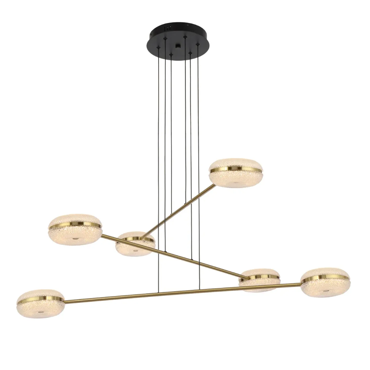 Govan LED Pendant Light 6Lt in Antique Gold