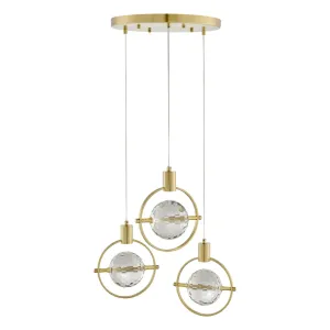 Hollywood Circle 3 Light Pendant // Gold