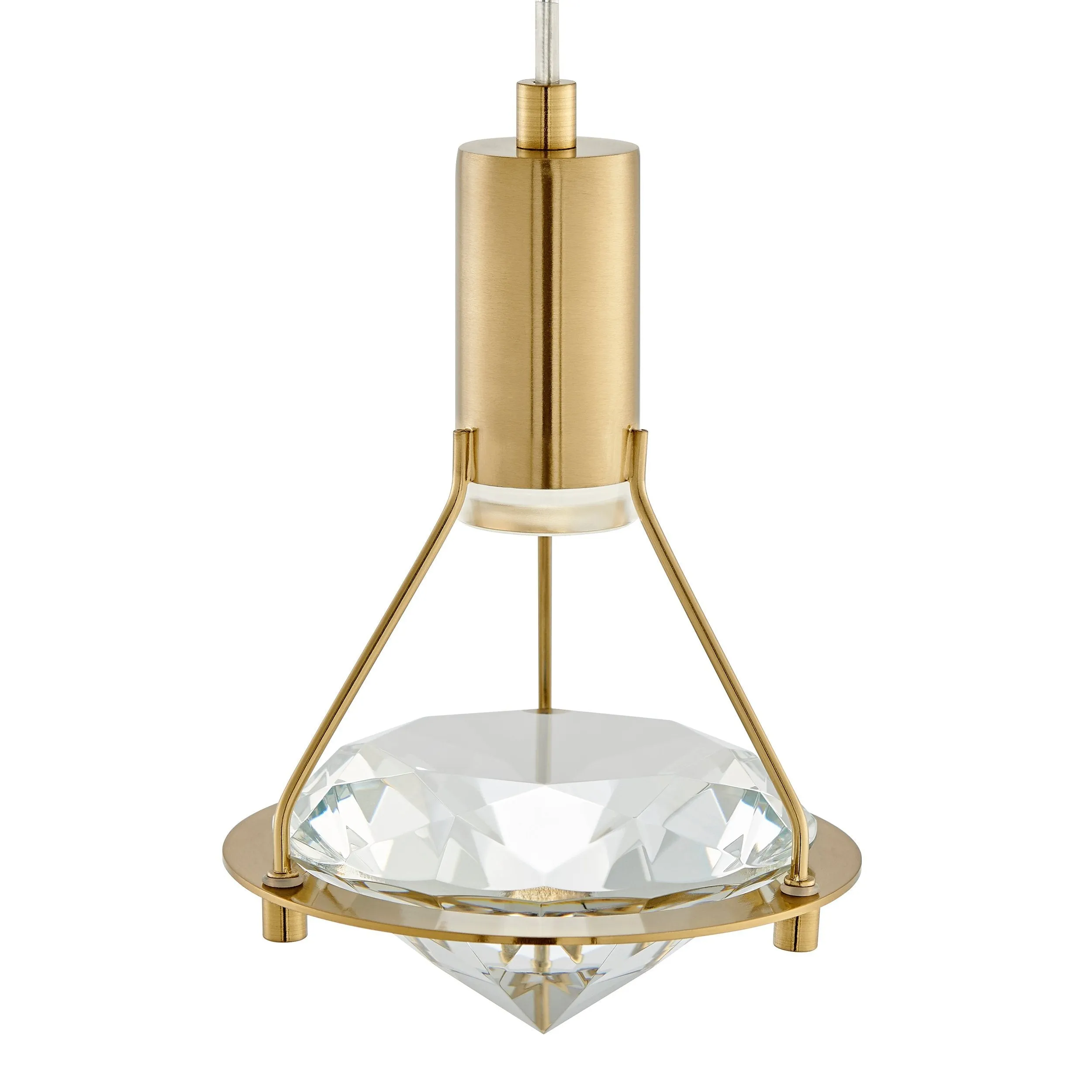 Hollywood Diamond 1 Light Pendant // Gold